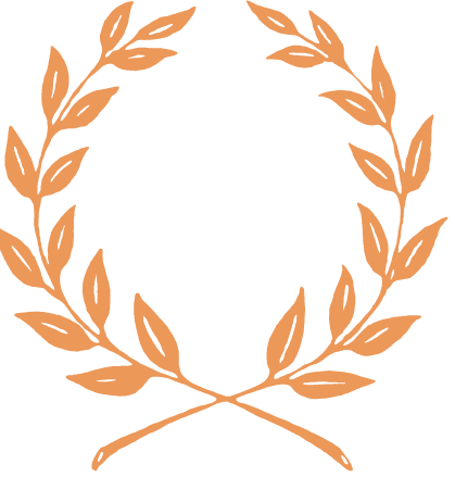 Orange-wreath - Leaves Logo Black And White (419x439), Png Download