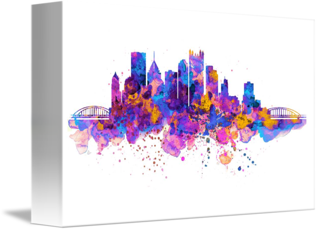"pittsburgh Skyline" By Marian Voicu - Pittsburgh Skyline (650x470), Png Download