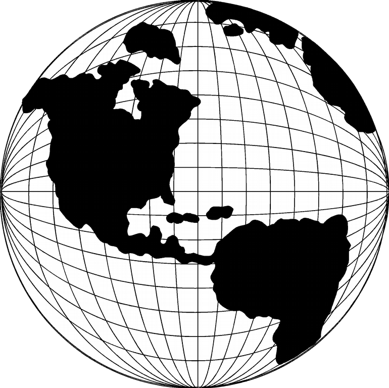 Drawn Globe Outline - Globe Line Art Png (770x768), Png Download