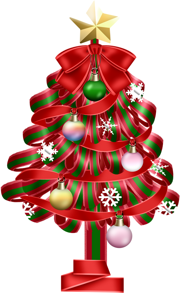 Transparent Red Christmas Deco Tree Clipart - Christmas Tree Clipart Red (627x984), Png Download