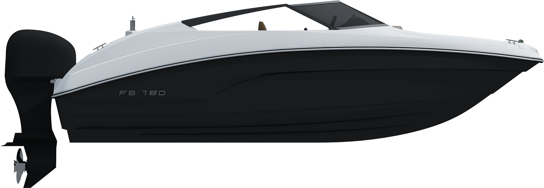 Lancha Fs Yachts Fs 180 Preta 3d 2 - Speedboat (2000x1333), Png Download