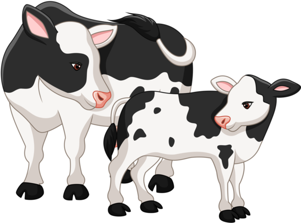 Image Du Blog Zezete - Cow And Calf Clipart (600x469), Png Download