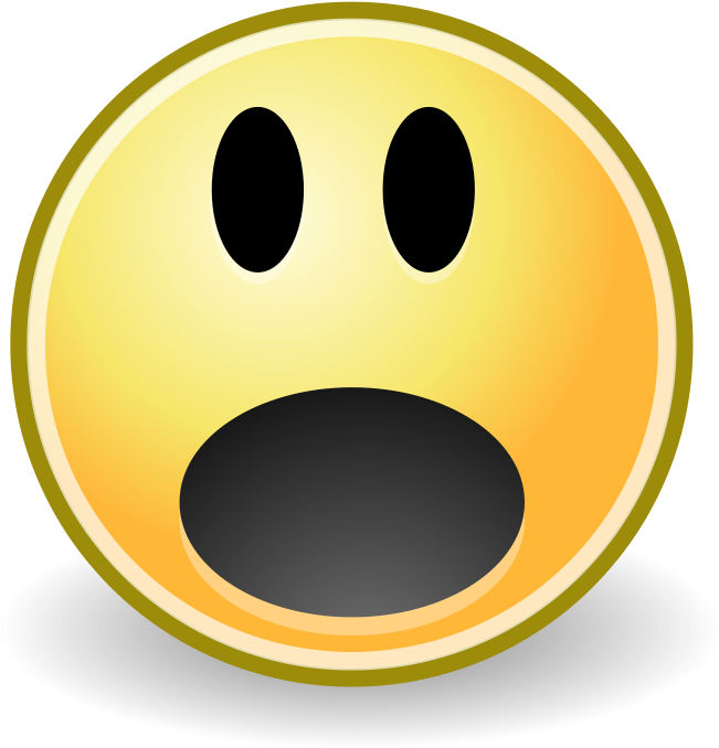 Cartoon Smiley Faces - Surprised Face Animated (582x599), Png Download