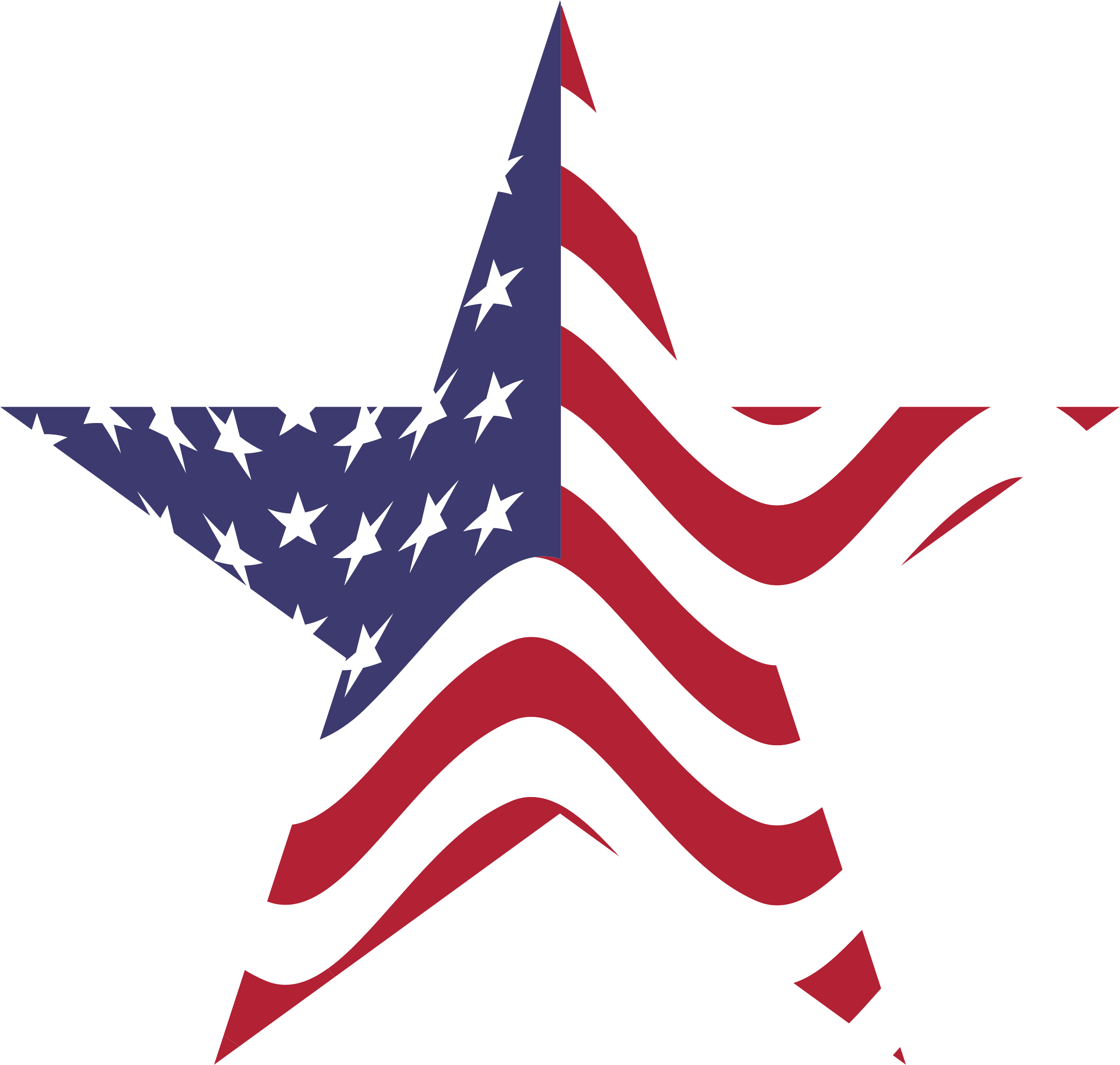 Us Flag American United States Clipart - Star With American Flag (2332x2218), Png Download