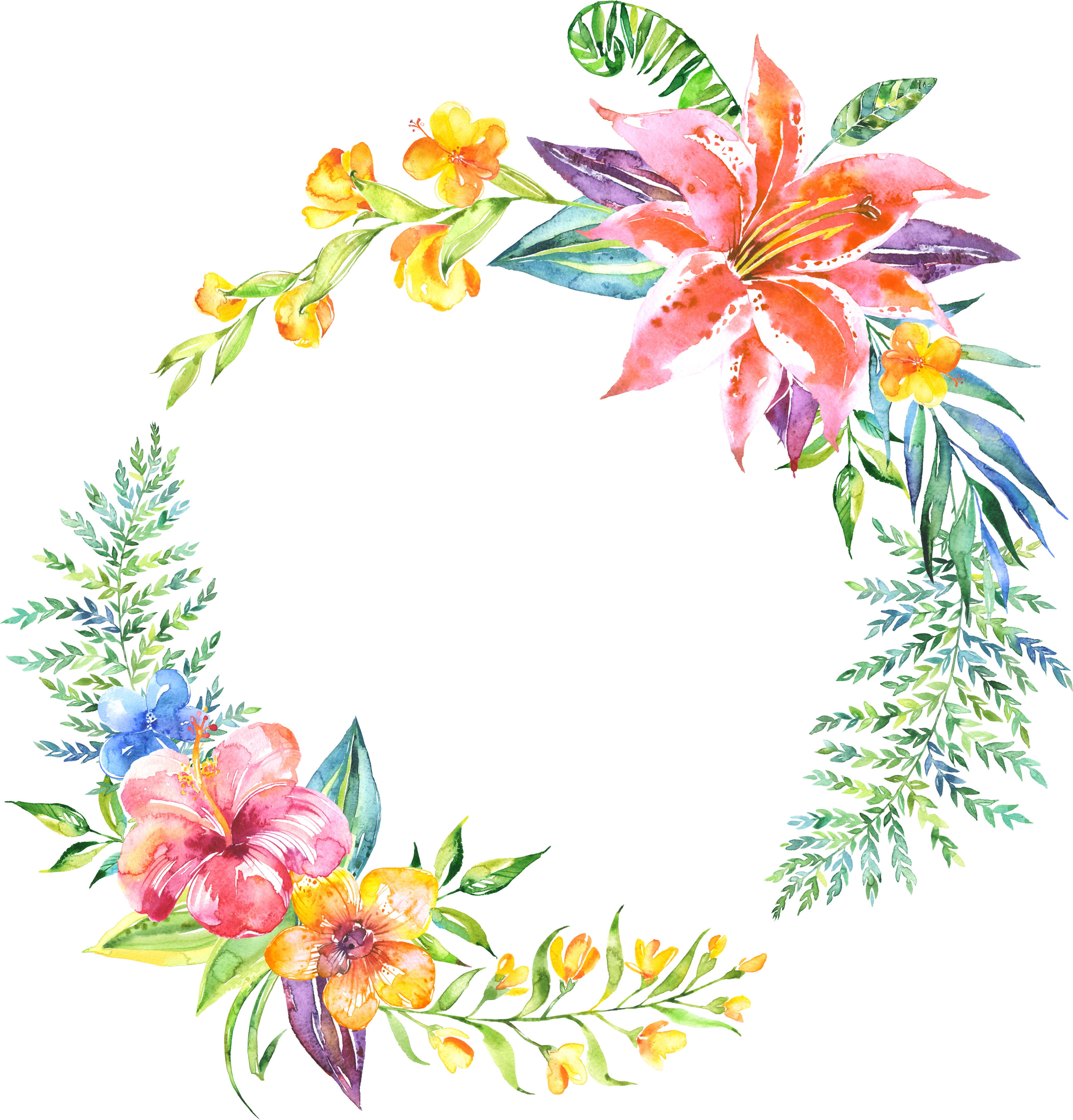 Watercolour - Wedding Hand Painted Watercolor Clipart (3210x3353), Png Download