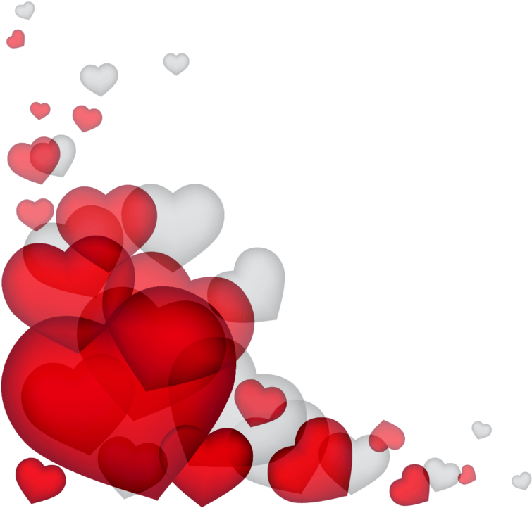 Transparent Hearts Decor Png Clipart - Transparent Hearts (600x583), Png Download