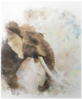 Elephants Digital Painting (400x400), Png Download