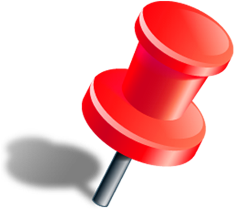 Red Push Pin With Shadow - Pins Png (400x400), Png Download