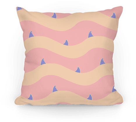 Pastel Shark Fins Waves Pattern Pillow - Shark Finning (484x484), Png Download