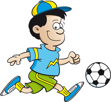 Pepito Se Puso A Jugar Con Su Pelota En Un Patio Cerca - Cartoon Soccer Ball (374x326), Png Download