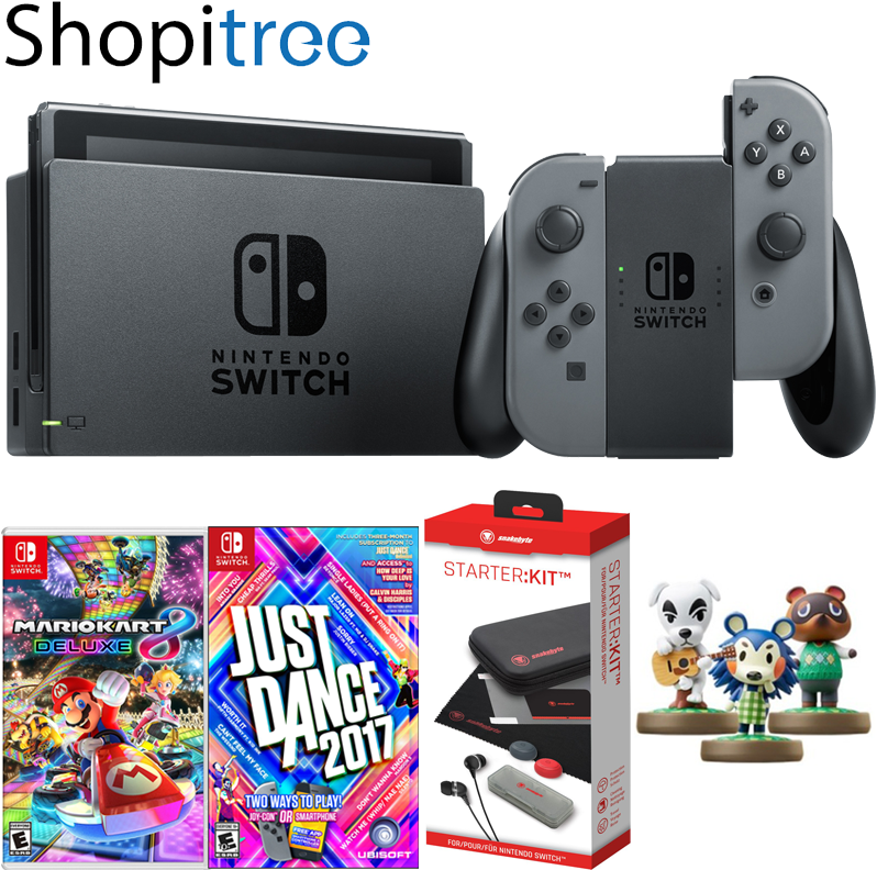 Nintendo Switch Console With Just Dance 17 Mario Kart - Mario Kart 8 Deluxe For Nintendo Switch (480x480), Png Download