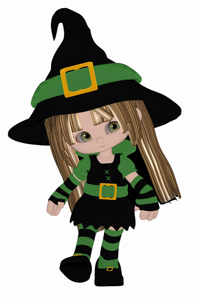 Cute Halloween Vector Free Png Image Background - Girl Leprechaun Png (650x997), Png Download