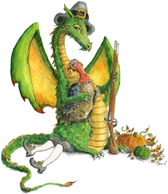 "dragon Art""thanksgiving Dragon" A Thanksgiving Dragon - Dragon Thanksgiving (582x640), Png Download