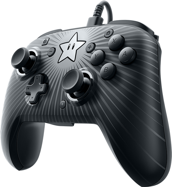 Faceoff™ Wired Pro Controller- Star Mario - Nintendo Switch Pro Controller (800x800), Png Download