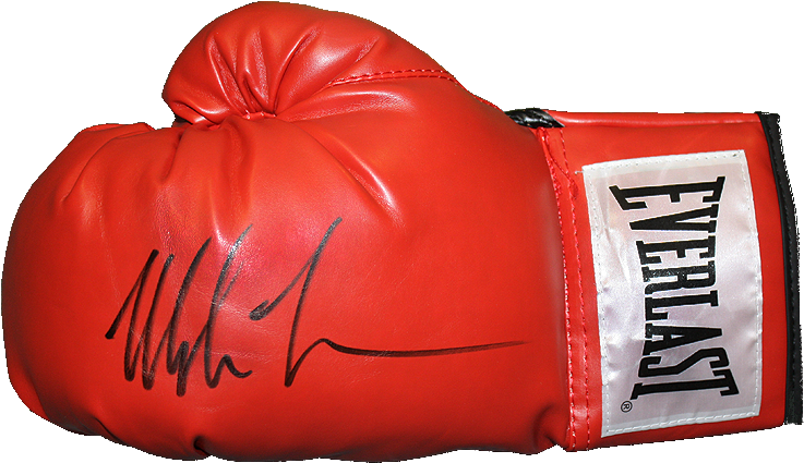 Gant De Boxe Everlast Rouge Dédicacé Par <b>mike - Mike Tyson Autographed Signed Red Everlast Boxing Glove (870x890), Png Download