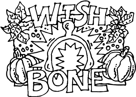 Turkey Wishbone Coloring Page - Wishbone Coloring Page (576x756), Png Download