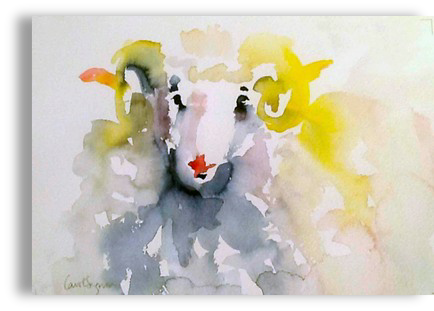 Resplendent Ram Options - Watercolor Paint (434x311), Png Download