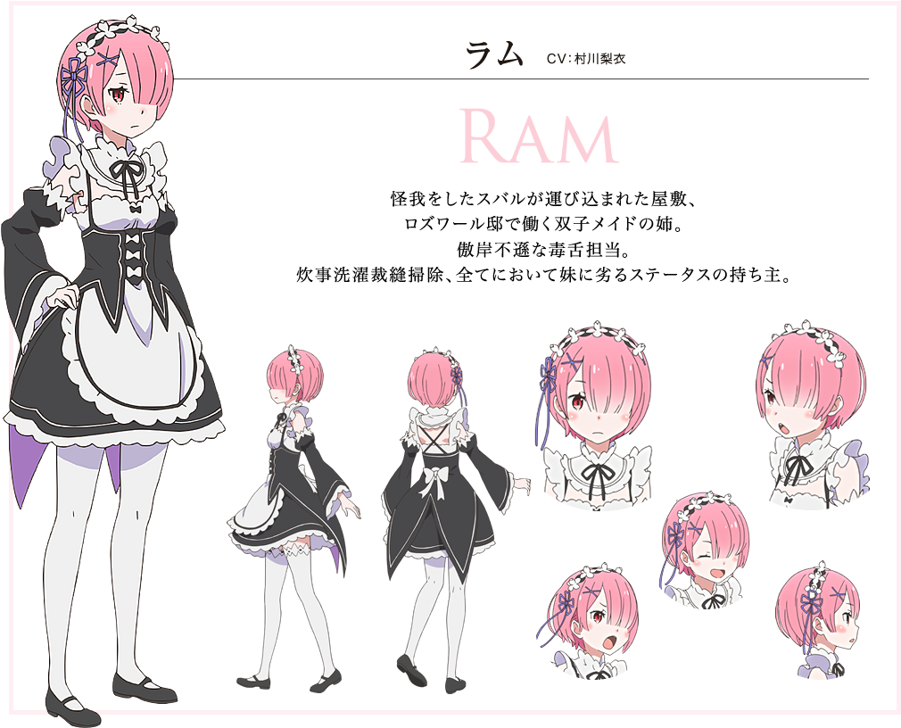 Ram Anime Concept - Re Zero Kara Hajimeru Isekai Seikatsu Ram (1100x900), Png Download