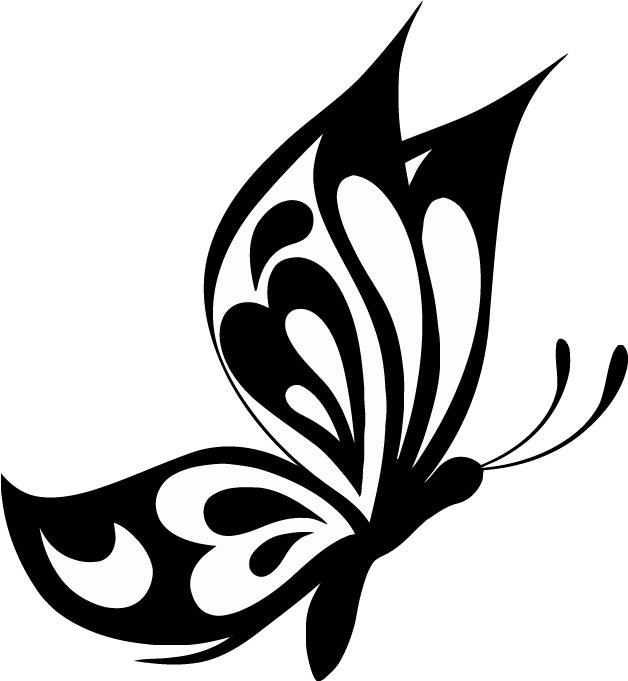 Butterfly Vector - Butterfly Black Vector Png (1020x680), Png Download