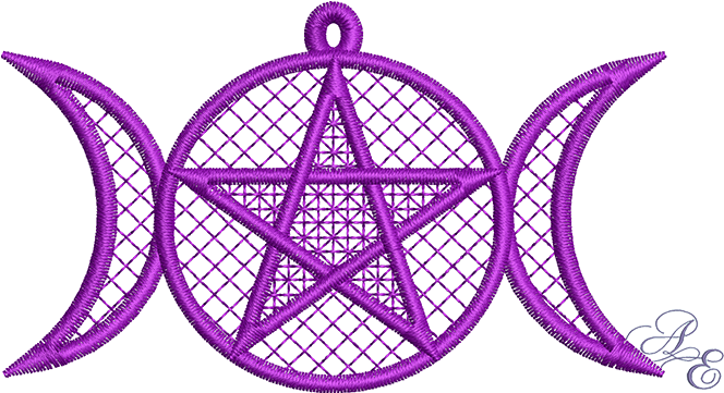 Lace Triple Goddess - Witch Symbols (722x361), Png Download