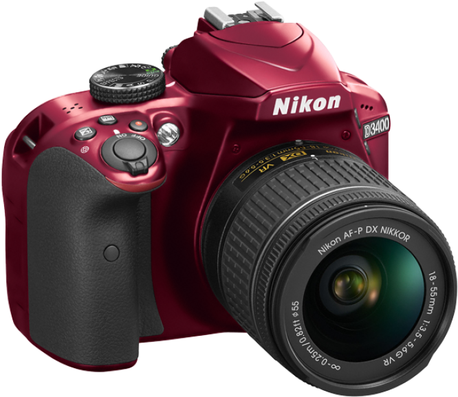 D3400 Dx Digital Slr Camera Body W/ Af-p - Nikon D3400 18mm 140mm (767x1023), Png Download