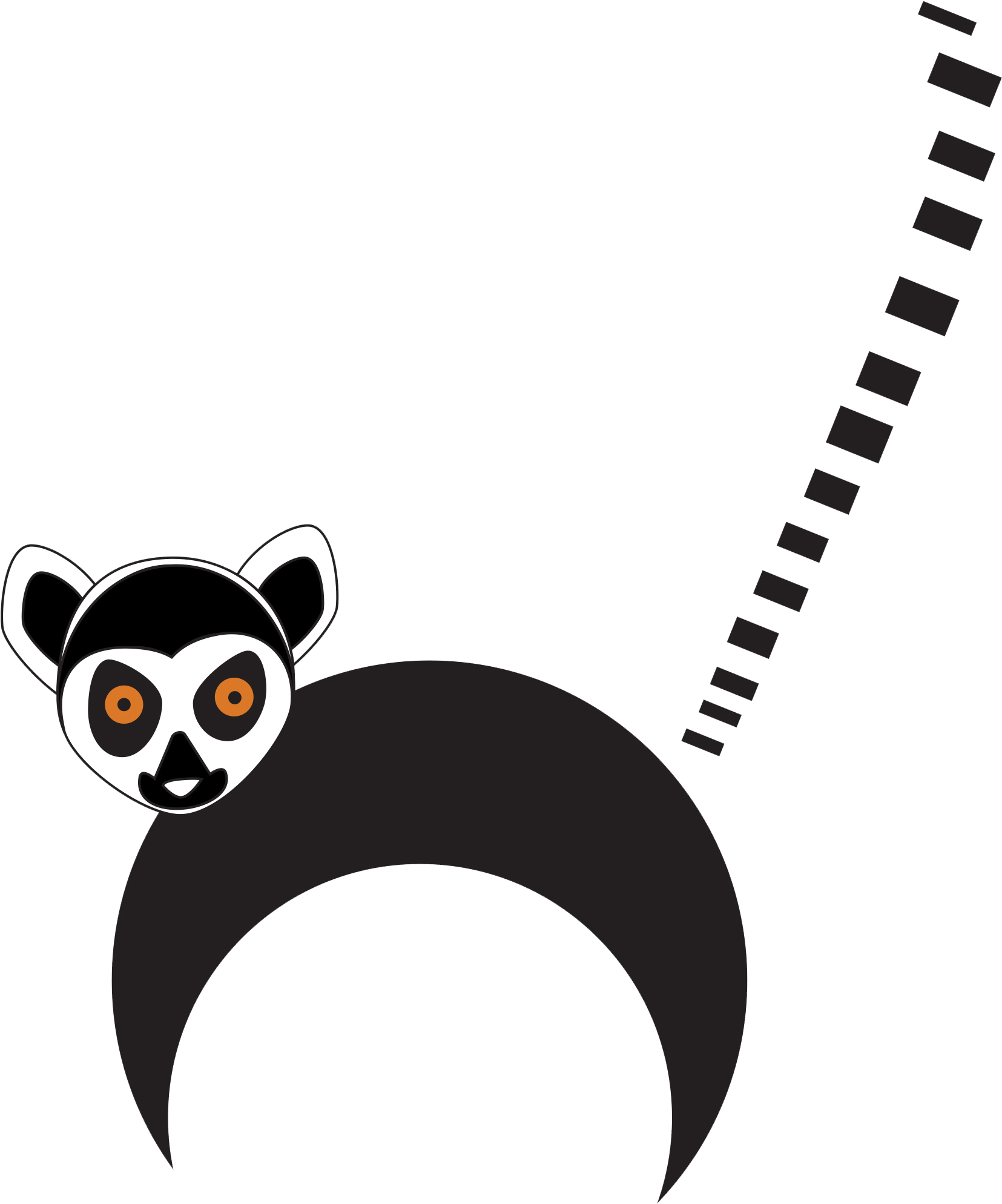 Strong Lemur - Cartoon (1865x2020), Png Download