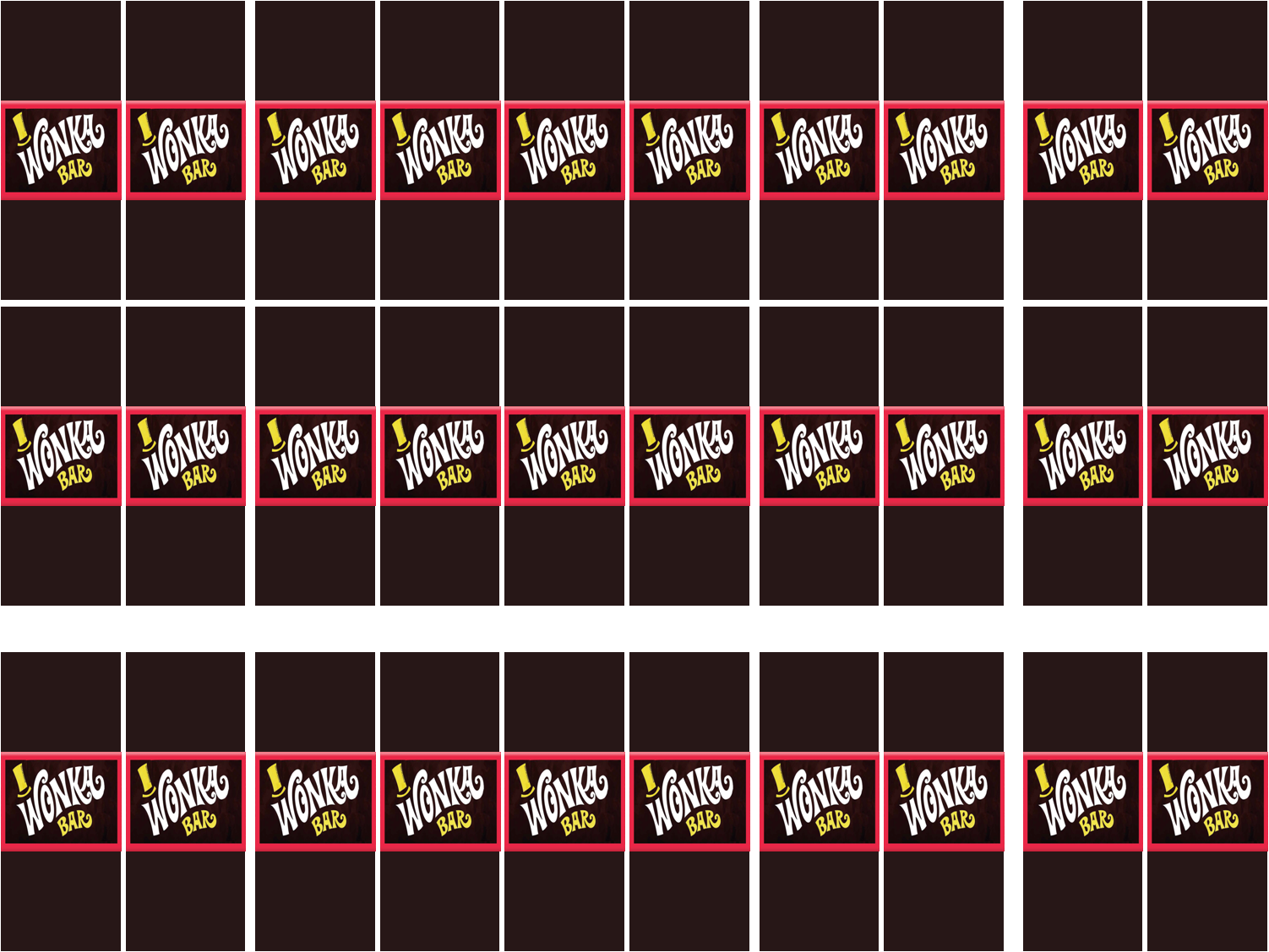 Miniature Wonka Bars Template - Mini Wonka Bar Wrapper (1502x1127), Png Download