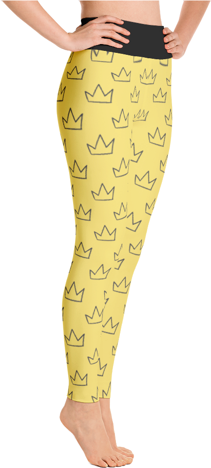 Basquiat Samo Crown Pattern High Waist Leggings - Rainbow Rogue Yoga Pants (1000x1000), Png Download