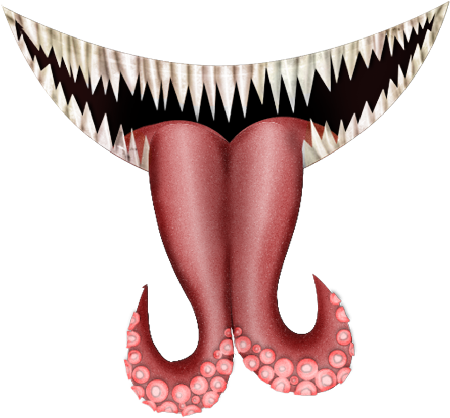 Graphic Black And White Stock Fang Sharp Smile For - Boca Demon Png (1024x877), Png Download
