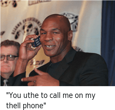 Mike Tyson, Phone, And Ons - Mike Tyson On The Phone (400x396), Png Download