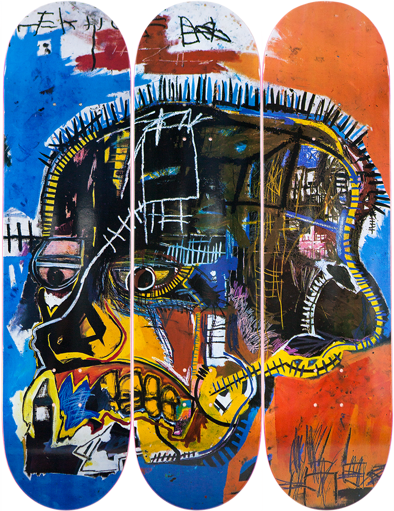 Jean-michel Basquiat Skull - Jean Michel Basquiat Skateboard (802x1000), Png Download