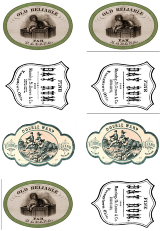 Vintage Labels With Fake Designs For Antique Decor - Peacock Park Old Reliable Dog Bamboo Floor Mat, 2 X (386x500), Png Download