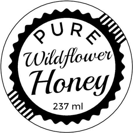 Vintage Stamp Honey Jar Label - Black Circle Label Png (500x500), Png Download