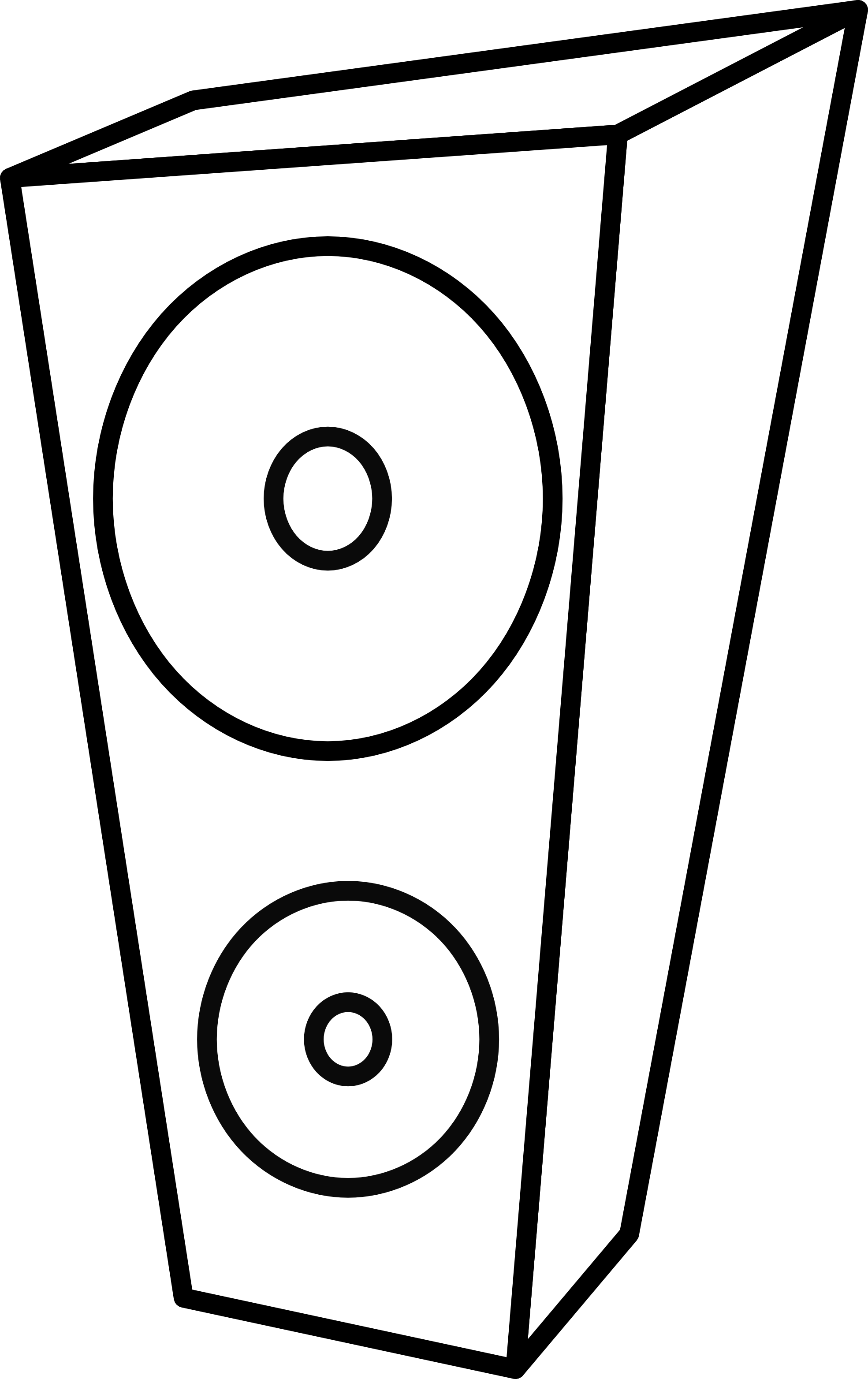 Dj Speaker Drawing - Black And White Speaker (1969x3128), Png Download
