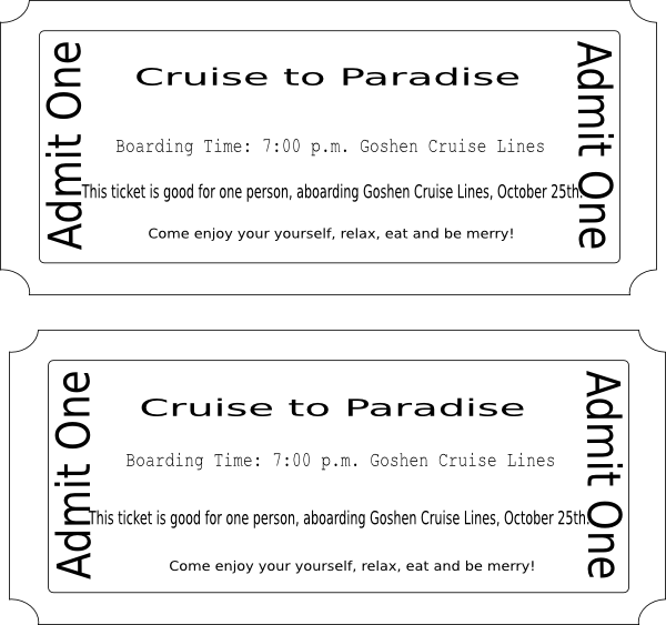 Cruise Ticket Png (600x563), Png Download