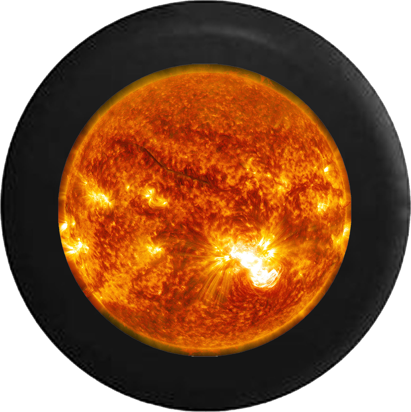 Close Up Of The Sun With Solar Flares Jeep Camper Spare - Sun Nasa (1427x1431), Png Download