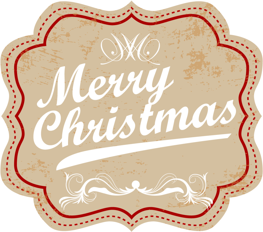 Vintage Retro Label Badge Ribbon Transparent Png Amp - Merry Christmas Greetings Green (1024x840), Png Download