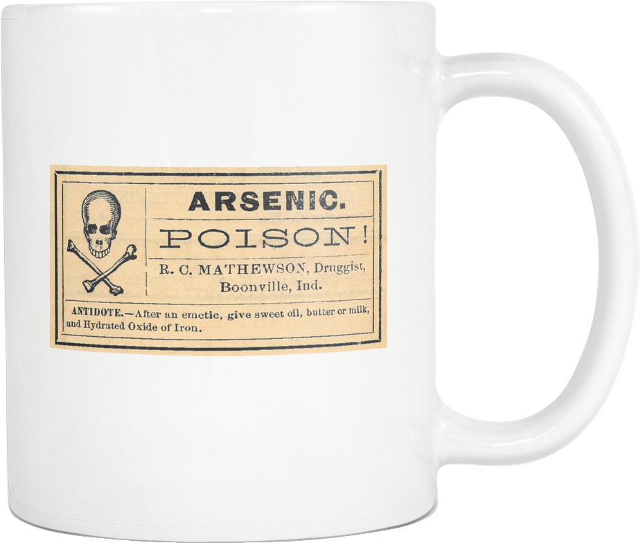 Arsenic Poison Vintage Label Halloween Coffee Mug 11 - Arsenic Poison! Wristlet Purse, Women's, Pale Blue (1024x1024), Png Download