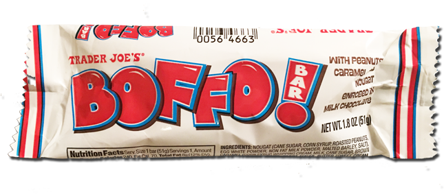 Not As Long As Your Average Snickers Or Baby Ruth, - Boffo Bar Trader Joe's (648x305), Png Download