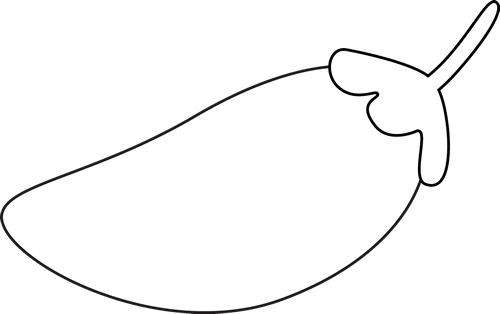 Chili Pepper Clip Art Black And White - Black And White Pepper Png (500x314), Png Download