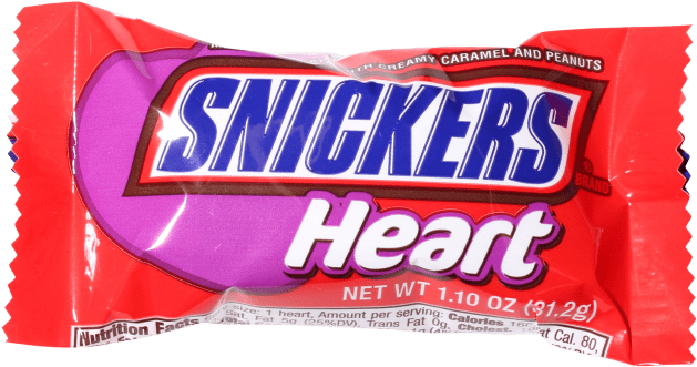 Snickers Valentines Day Chocolate Heart Oz Hangry Kits - Snickers Milk Chocolate, Hearts - 24 Pack, 1.10 Oz (1350x900), Png Download