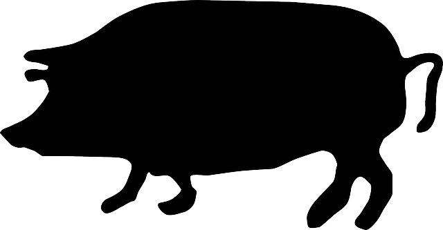 Pig, Animal, Farm, Agriculture, Silhouette - Pig Silhouette Clip Art (640x333), Png Download