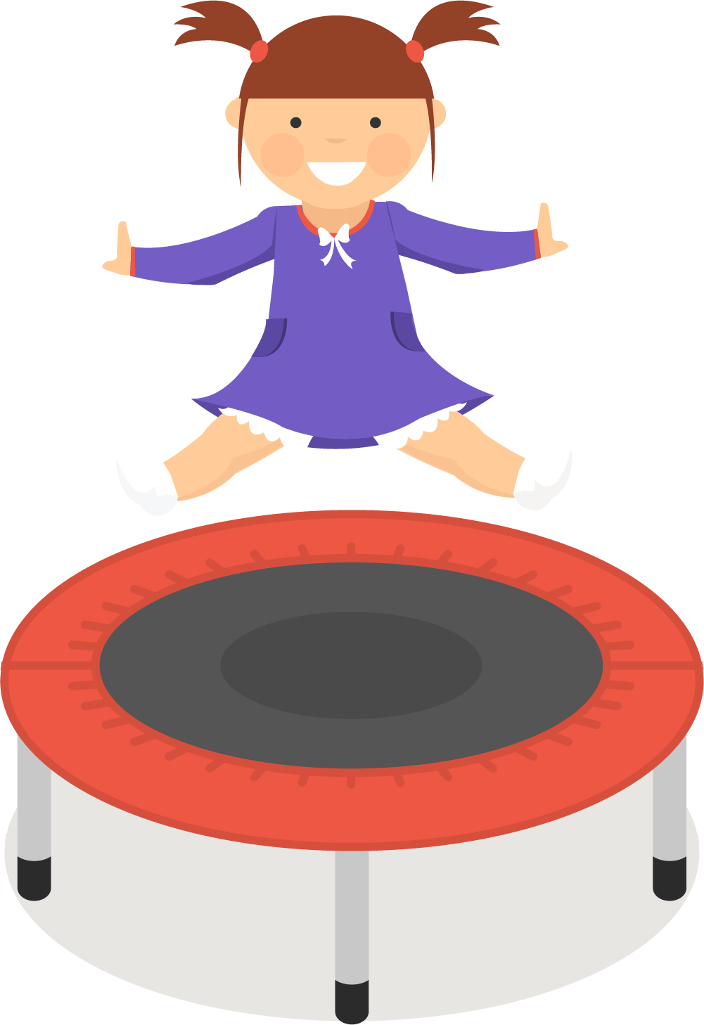 Clip Library Library Aerogym Clip Art Little Girl Playing - Jumping On Trampoline Clipart (1001x1458), Png Download