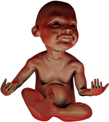 Print Ready Baby Seated 1 3d Model Stl 1 - 3d Baby Png (500x500), Png Download