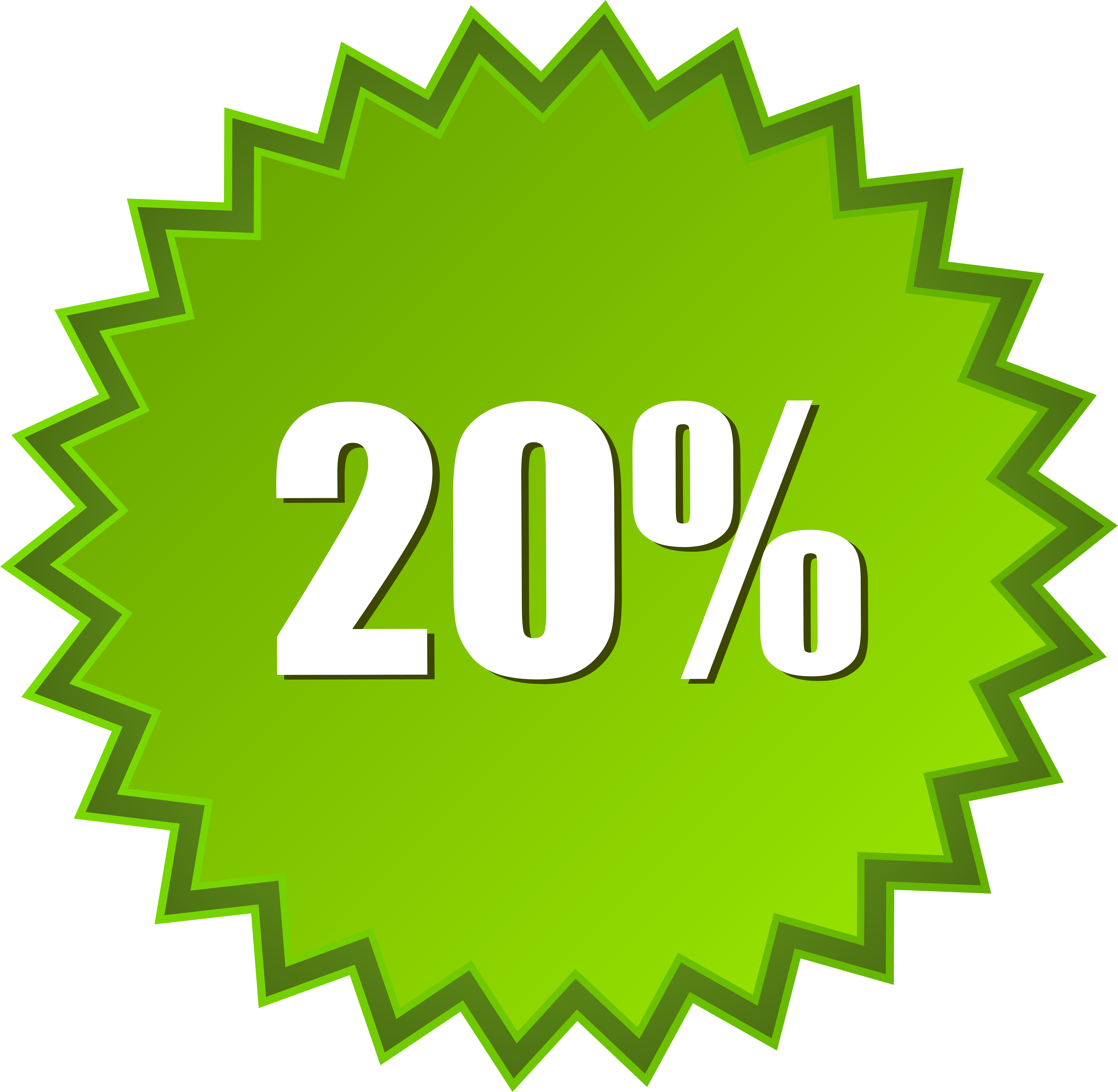 20 Off Sale Png Jpg Royalty Free Download - 20 Off Green (6000x5862), Png Download