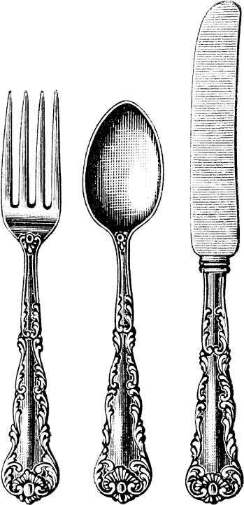 Fork Free Download Png - Spoon And Fork Drawing (392x778), Png Download
