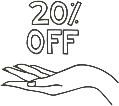 20% Off Site Wide - Line Art (600x600), Png Download