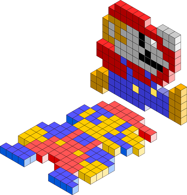 Tetris, Pixel, 3d, Building Block, Computer Game - Tetris Pixel Art (614x640), Png Download