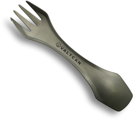 Valtcan Titanium Spork 3 In 1 Fork Spoon Knife Essential - Camp Fork Knife Spoon (530x475), Png Download