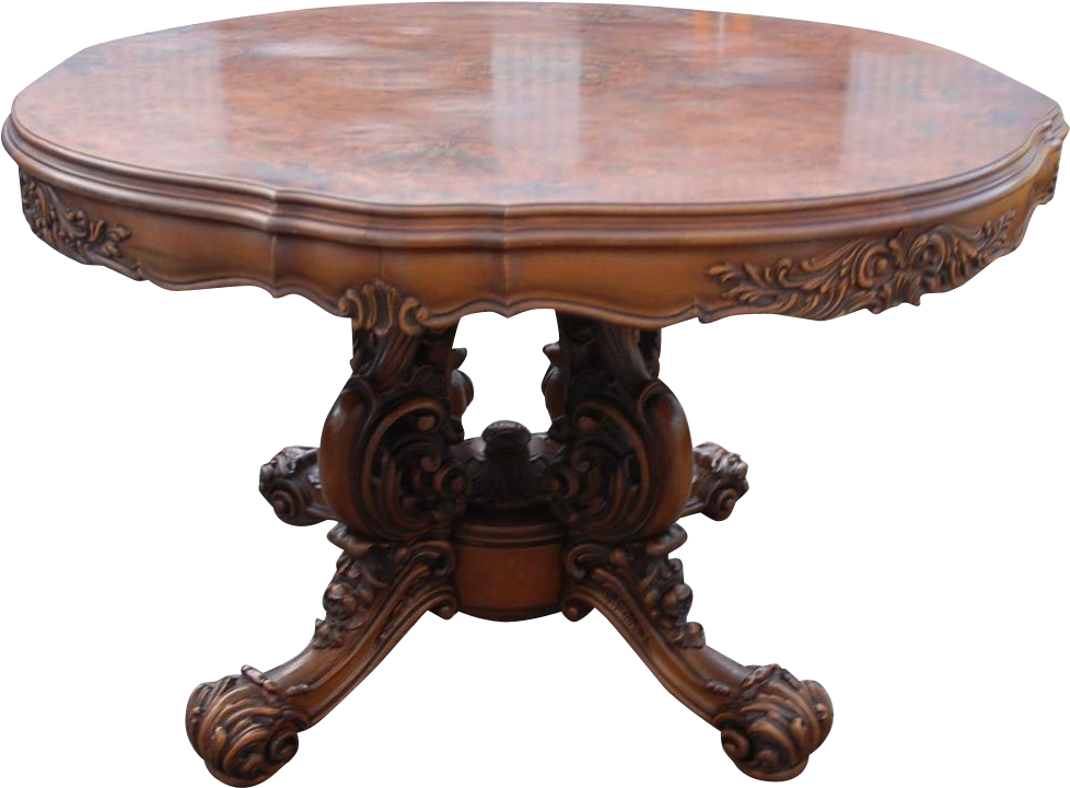 Item No - Fy-1527 - Wood Baroque Table (977x977), Png Download